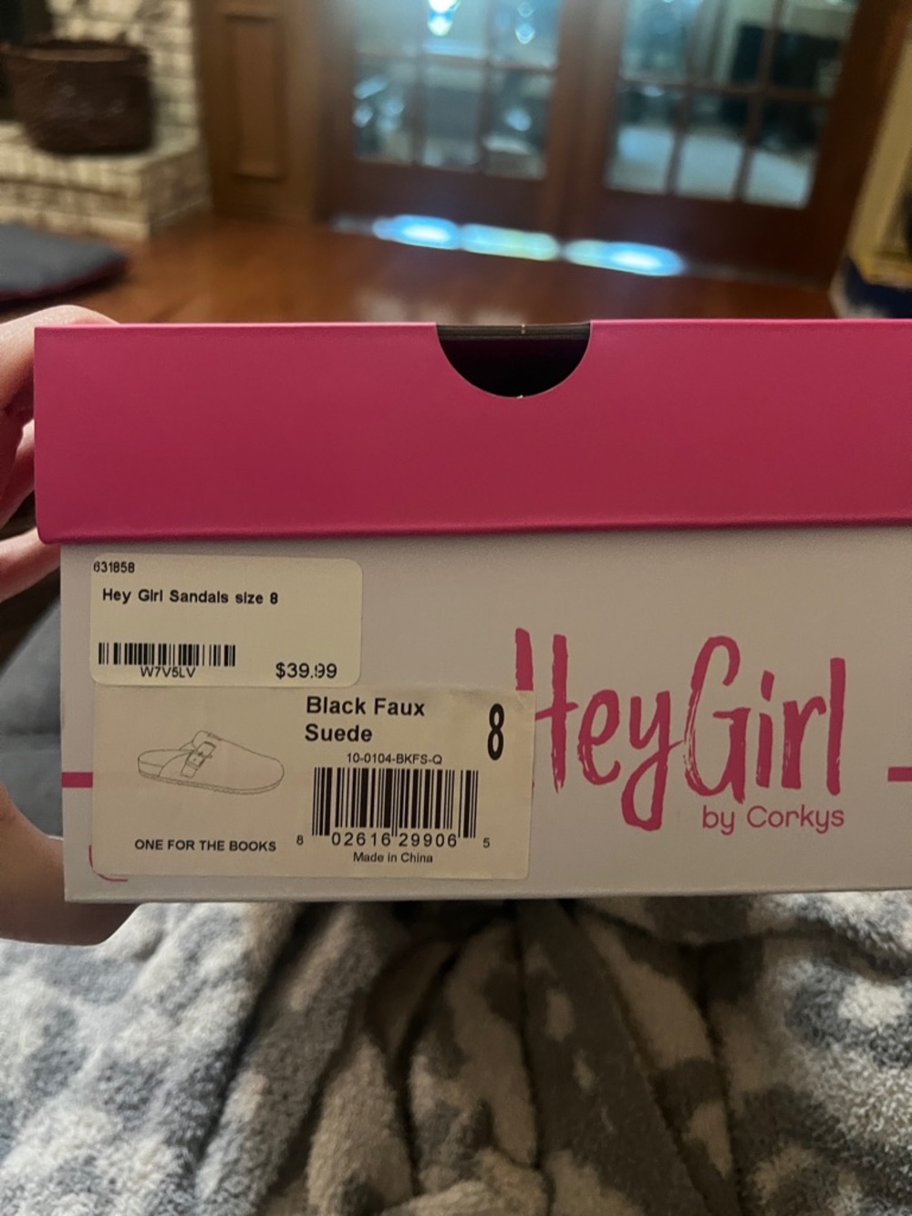 Corkys Black Suede Slide Clog with Silver Buckle - Picture 5 of 6